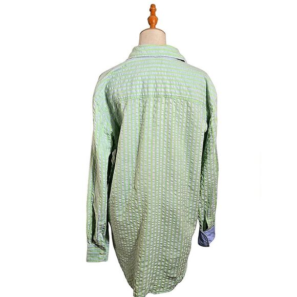 J. Peterman Green and Blue Casual Button Down Shirt - Picture 4 of 7